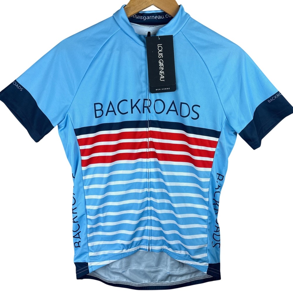 Louis Garneau Backroads Cycling Jersey‎ Mens Small Blue Full Zip NWT